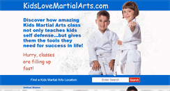 Desktop Screenshot of kidslovemartialarts.com
